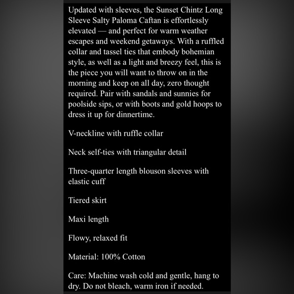 Tuckernuck + Hyacinth House Salty Paloma Maxi Dress in Sunset Chintz | M | New - Picture 8 of 14